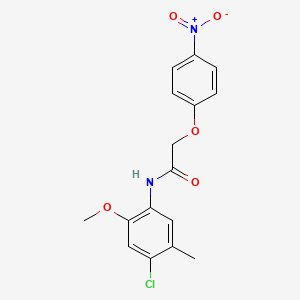 molecular formula C16H15ClN2O5 B3585799 N-(4-chloro-2-methoxy-5-methylphenyl)-2-(4-nitrophenoxy)acetamide 