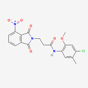 N-(4-chloro-2-methoxy-5-methylphenyl)-3-(4-nitro-1,3-dioxoisoindol-2-yl)propanamide