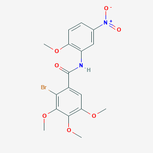 molecular formula C17H17BrN2O7 B3585817 2-bromo-3,4,5-trimethoxy-N-(2-methoxy-5-nitrophenyl)benzamide 