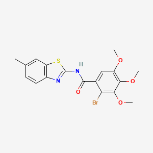 2-bromo-3,4,5-trimethoxy-N-(6-methyl-1,3-benzothiazol-2-yl)benzamide