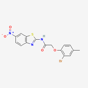 molecular formula C16H12BrN3O4S B3585843 2-(2-bromo-4-methylphenoxy)-N-(6-nitro-1,3-benzothiazol-2-yl)acetamide 