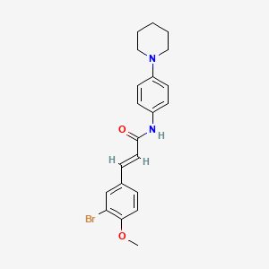 molecular formula C21H23BrN2O2 B3585860 3-(3-bromo-4-methoxyphenyl)-N-[4-(1-piperidinyl)phenyl]acrylamide 