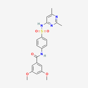 molecular formula C21H22N4O5S B3585866 N-{4-[(2,6-dimethylpyrimidin-4-yl)sulfamoyl]phenyl}-3,5-dimethoxybenzamide 