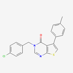 molecular formula C20H15ClN2OS B3585911 3-(4-chlorobenzyl)-5-(4-methylphenyl)thieno[2,3-d]pyrimidin-4(3H)-one 