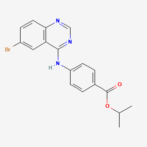 molecular formula C18H16BrN3O2 B3585935 Propan-2-yl 4-[(6-bromoquinazolin-4-yl)amino]benzoate 