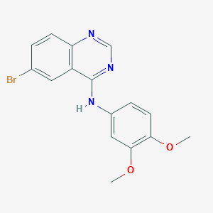 molecular formula C16H14BrN3O2 B3585936 6-bromo-N-(3,4-dimethoxyphenyl)quinazolin-4-amine 