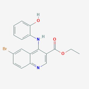 molecular formula C18H15BrN2O3 B3585954 ethyl 6-bromo-4-[(2-hydroxyphenyl)amino]quinoline-3-carboxylate 