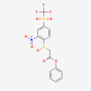 phenyl ({2-nitro-4-[(trifluoromethyl)sulfonyl]phenyl}sulfinyl)acetate