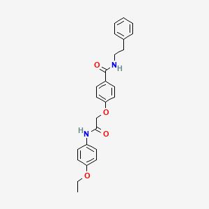 molecular formula C25H26N2O4 B3585991 4-{2-[(4-ethoxyphenyl)amino]-2-oxoethoxy}-N-(2-phenylethyl)benzamide 