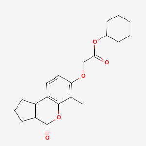 cyclohexyl [(6-methyl-4-oxo-1,2,3,4-tetrahydrocyclopenta[c]chromen-7-yl)oxy]acetate