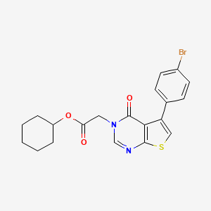 molecular formula C20H19BrN2O3S B3586046 cyclohexyl [5-(4-bromophenyl)-4-oxothieno[2,3-d]pyrimidin-3(4H)-yl]acetate 