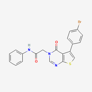 molecular formula C20H14BrN3O2S B3586060 2-[5-(4-bromophenyl)-4-oxothieno[2,3-d]pyrimidin-3-yl]-N-phenylacetamide 