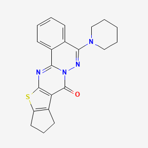 molecular formula C21H20N4OS B3586070 19-piperidin-1-yl-9-thia-1,11,20-triazapentacyclo[10.8.0.03,10.04,8.013,18]icosa-3(10),4(8),11,13,15,17,19-heptaen-2-one 