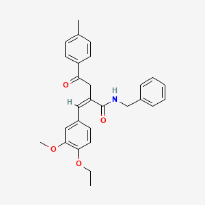 N-benzyl-3-(4-ethoxy-3-methoxyphenyl)-2-[2-(4-methylphenyl)-2-oxoethyl]acrylamide