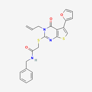 molecular formula C22H19N3O3S2 B3586084 2-{[3-allyl-5-(2-furyl)-4-oxo-3,4-dihydrothieno[2,3-d]pyrimidin-2-yl]thio}-N-benzylacetamide 