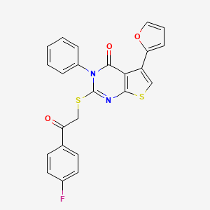 2-[2-(4-Fluorophenyl)-2-oxoethyl]sulfanyl-5-(furan-2-yl)-3-phenylthieno[2,3-d]pyrimidin-4-one