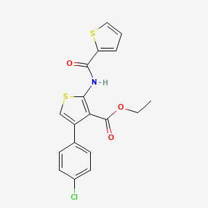 molecular formula C18H14ClNO3S2 B3586105 Ethyl 4-(4-chlorophenyl)-2-(thiophene-2-amido)thiophene-3-carboxylate 