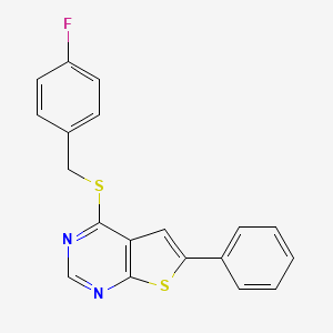 4-((4-Fluorobenzyl)thio)-6-phenylthieno[2,3-d]pyrimidine