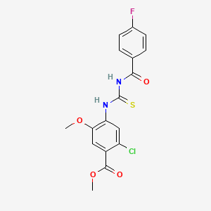 molecular formula C17H14ClFN2O4S B3586116 methyl 2-chloro-4-({[(4-fluorobenzoyl)amino]carbonothioyl}amino)-5-methoxybenzoate 