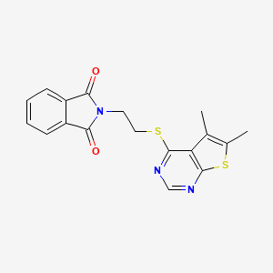 2-[2-(5,6-dimethylthieno[2,3-d]pyrimidin-4-yl)sulfanylethyl]isoindole-1,3-dione