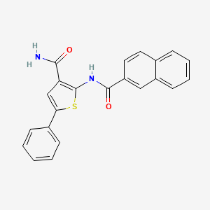 molecular formula C22H16N2O2S B3586197 2-(2-Naphthylcarbonylamino)-5-phenylthiophene-3-carboxamide 