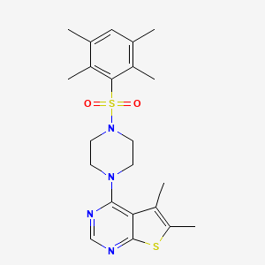 5,6-Dimethyl-4-[4-(2,3,5,6-tetramethylphenyl)sulfonylpiperazin-1-yl]thieno[2,3-d]pyrimidine