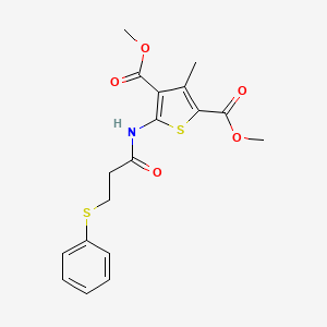 Dimethyl 3-methyl-5-(3-phenylsulfanylpropanoylamino)thiophene-2,4-dicarboxylate