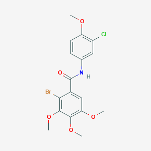 molecular formula C17H17BrClNO5 B3586207 2-bromo-N-(3-chloro-4-methoxyphenyl)-3,4,5-trimethoxybenzamide CAS No. 449170-57-4