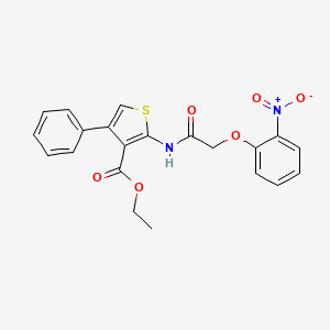 molecular formula C21H18N2O6S B3586215 Ethyl 2-[[2-(2-nitrophenoxy)acetyl]amino]-4-phenylthiophene-3-carboxylate 