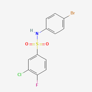 molecular formula C12H8BrClFNO2S B3586228 N-(4-bromophenyl)-3-chloro-4-fluorobenzenesulfonamide 