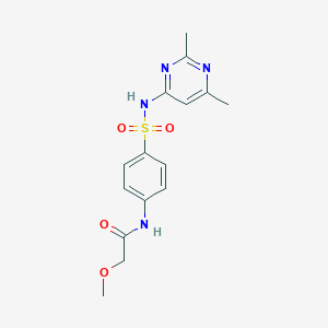 molecular formula C15H18N4O4S B3586241 N-{4-[(2,6-dimethylpyrimidin-4-yl)sulfamoyl]phenyl}-2-methoxyacetamide 