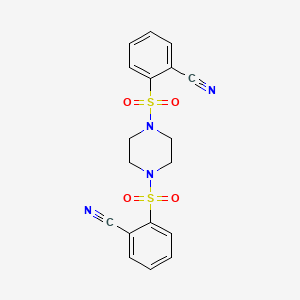 molecular formula C18H16N4O4S2 B3586245 2,2'-(1,4-piperazinediyldisulfonyl)dibenzonitrile 