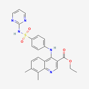 ethyl 7,8-dimethyl-4-({4-[(2-pyrimidinylamino)sulfonyl]phenyl}amino)-3-quinolinecarboxylate