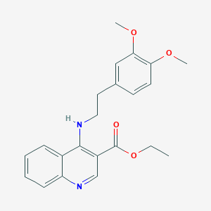 molecular formula C22H24N2O4 B3586274 ethyl 4-{[2-(3,4-dimethoxyphenyl)ethyl]amino}quinoline-3-carboxylate 