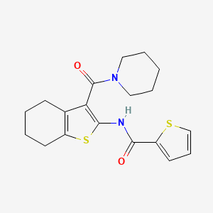 molecular formula C19H22N2O2S2 B3586291 N-[3-(piperidin-1-ylcarbonyl)-4,5,6,7-tetrahydro-1-benzothiophen-2-yl]thiophene-2-carboxamide 