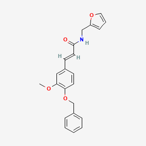 (E)-N-(furan-2-ylmethyl)-3-(3-methoxy-4-phenylmethoxyphenyl)prop-2-enamide