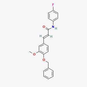 molecular formula C23H20FNO3 B3586322 3-[4-(benzyloxy)-3-methoxyphenyl]-N-(4-fluorophenyl)acrylamide 