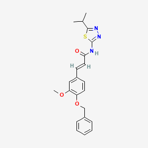 molecular formula C22H23N3O3S B3586328 (2E)-3-[4-(benzyloxy)-3-methoxyphenyl]-N-[(2Z)-5-(propan-2-yl)-1,3,4-thiadiazol-2(3H)-ylidene]prop-2-enamide 