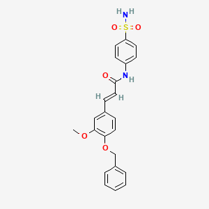 (2E)-3-[3-methoxy-4-(phenylmethoxy)phenyl]-N-(4-sulfamoylphenyl)prop-2-enamide