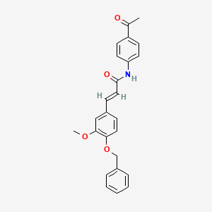 molecular formula C25H23NO4 B3586344 (E)-N-(4-acetylphenyl)-3-(3-methoxy-4-phenylmethoxyphenyl)prop-2-enamide 