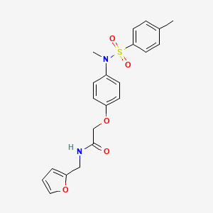 molecular formula C21H22N2O5S B3586347 N-(2-furylmethyl)-2-(4-{methyl[(4-methylphenyl)sulfonyl]amino}phenoxy)acetamide 