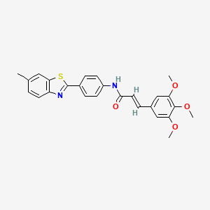 (E)-N-[4-(6-METHYL-1,3-BENZOTHIAZOL-2-YL)PHENYL]-3-(3,4,5-TRIMETHOXYPHENYL)-2-PROPENAMIDE