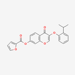 molecular formula C23H18O6 B3586361 [4-Oxo-3-(2-propan-2-ylphenoxy)chromen-7-yl] furan-2-carboxylate 