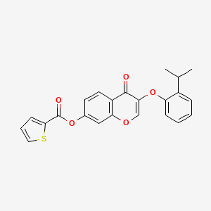 [4-Oxo-3-(2-propan-2-ylphenoxy)chromen-7-yl] thiophene-2-carboxylate