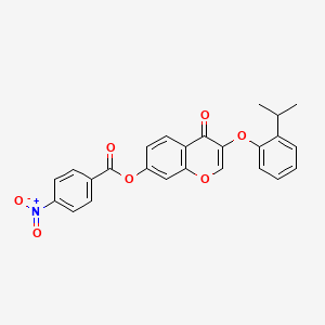 molecular formula C25H19NO7 B3586381 [4-Oxo-3-(2-propan-2-ylphenoxy)chromen-7-yl] 4-nitrobenzoate 