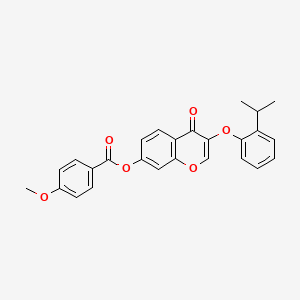 [4-Oxo-3-(2-propan-2-ylphenoxy)chromen-7-yl] 4-methoxybenzoate