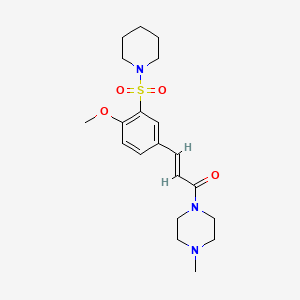 molecular formula C20H29N3O4S B3586388 1-{3-[4-methoxy-3-(1-piperidinylsulfonyl)phenyl]acryloyl}-4-methylpiperazine 