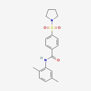 molecular formula C19H22N2O3S B3586406 N-(2,5-dimethylphenyl)-4-pyrrolidin-1-ylsulfonylbenzamide 