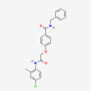 molecular formula C23H21ClN2O3 B3586431 N-benzyl-4-[2-(4-chloro-2-methylanilino)-2-oxoethoxy]benzamide 