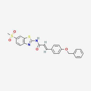 molecular formula C24H20N2O4S2 B3586516 3-[4-(benzyloxy)phenyl]-N-[6-(methylsulfonyl)-1,3-benzothiazol-2-yl]acrylamide 